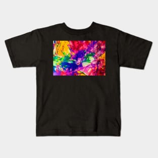 Abstract color swatches vibrant mix purple rose pink green yellow Kids T-Shirt